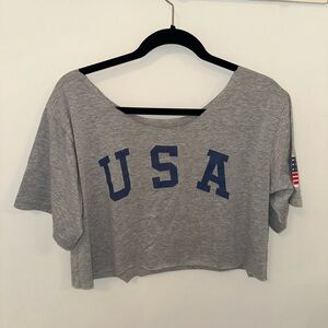 USA Cropped T shirt